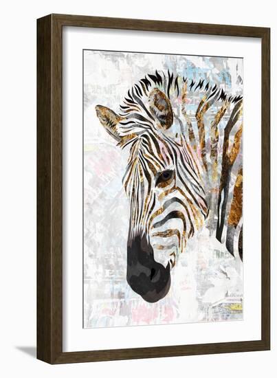 Grunge gold zebra-Sarah Manovski-Framed Giclee Print