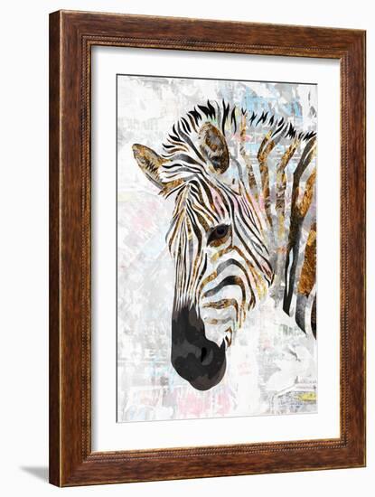 Grunge gold zebra-Sarah Manovski-Framed Giclee Print