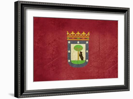 Grunge Illustration Of Madrid City Flag, Spain-Speedfighter-Framed Art Print