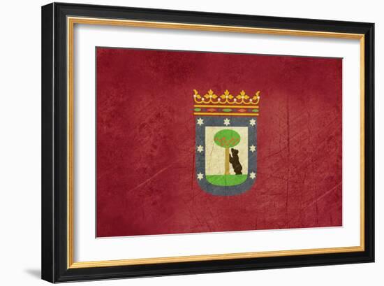 Grunge Illustration Of Madrid City Flag, Spain-Speedfighter-Framed Art Print