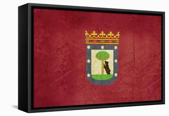 Grunge Illustration Of Madrid City Flag, Spain-Speedfighter-Framed Stretched Canvas