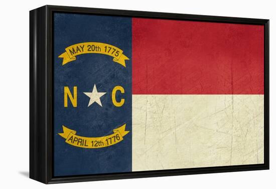 Grunge Illustration Of North Carolina State Flag, United States Of America-Speedfighter-Framed Stretched Canvas