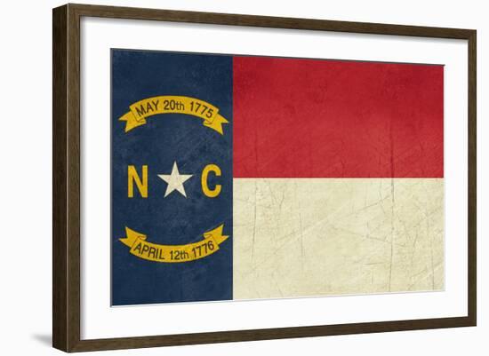 Grunge Illustration Of North Carolina State Flag, United States Of America-Speedfighter-Framed Premium Giclee Print