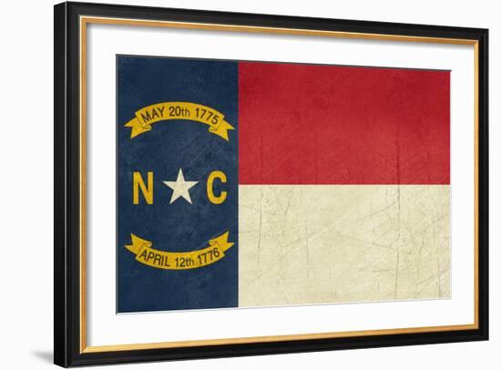 Grunge Illustration Of North Carolina State Flag, United States Of America-Speedfighter-Framed Premium Giclee Print