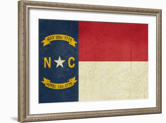 Grunge Illustration Of North Carolina State Flag, United States Of America-Speedfighter-Framed Art Print