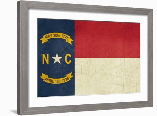 Grunge Illustration Of North Carolina State Flag, United States Of America-Speedfighter-Framed Art Print