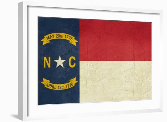 Grunge Illustration Of North Carolina State Flag, United States Of America-Speedfighter-Framed Art Print