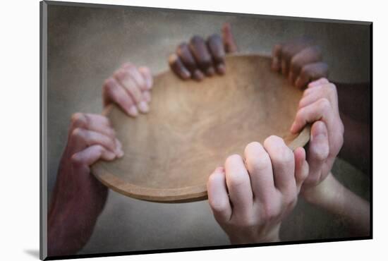 Grunge Image of Many Hands Holding an Empty Bowl-soupstock-Mounted Photographic Print