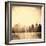 Grunge Image Of New York Skyline-javarman-Framed Art Print