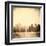 Grunge Image Of New York Skyline-javarman-Framed Art Print