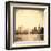 Grunge Image Of New York Skyline-javarman-Framed Art Print