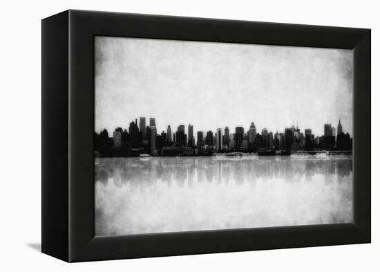 Grunge Image Of New York Skyline-javarman-Framed Stretched Canvas