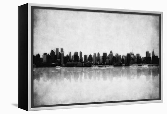 Grunge Image Of New York Skyline-javarman-Framed Stretched Canvas