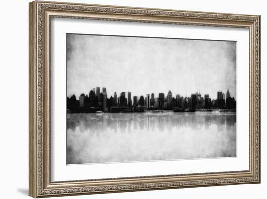 Grunge Image Of New York Skyline-javarman-Framed Art Print