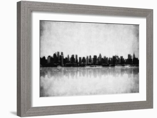 Grunge Image Of New York Skyline-javarman-Framed Art Print