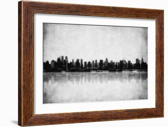 Grunge Image Of New York Skyline-javarman-Framed Art Print