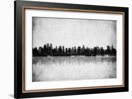 Grunge Image Of New York Skyline-javarman-Framed Art Print