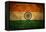 Grunge India Flag-darrenwhi-Framed Stretched Canvas