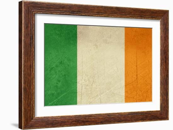 Grunge Officall Flag Of The Irish Tricolor, Republic Of Ireland-Speedfighter-Framed Art Print