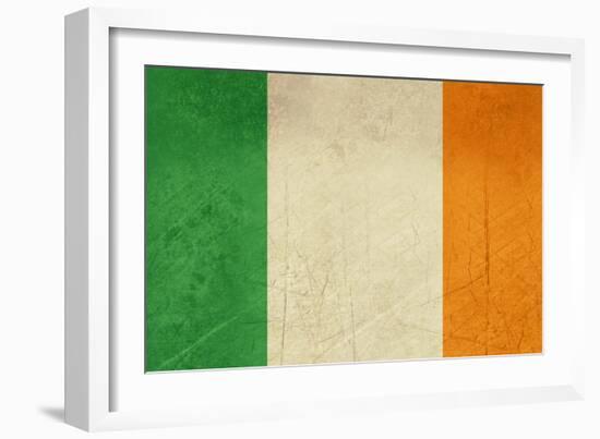 Grunge Officall Flag Of The Irish Tricolor, Republic Of Ireland-Speedfighter-Framed Art Print