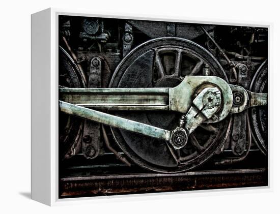 Grunge Old Steam Locomotive Wheel and Rods-Olivier Le Queinec-Framed Premier Image Canvas