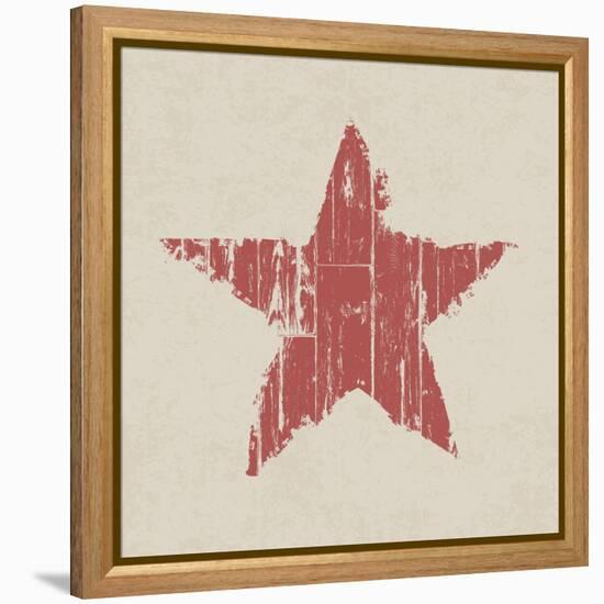 Grunge Red Star-pashabo-Framed Stretched Canvas