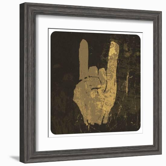 Grunge "Rock On" Gesture-pashabo-Framed Art Print