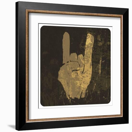 Grunge "Rock On" Gesture-pashabo-Framed Art Print