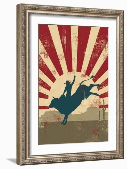 Grunge Rodeo Poster,Vector-Seita-Framed Art Print
