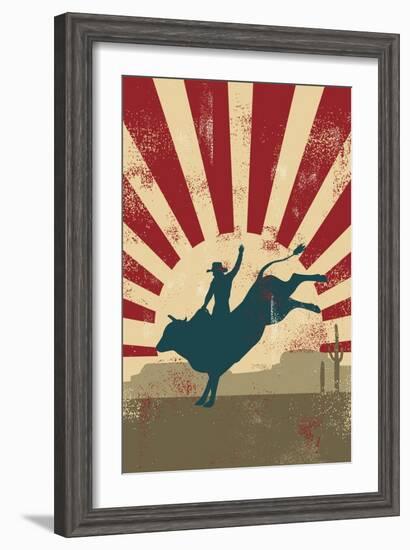 Grunge Rodeo Poster,Vector-Seita-Framed Art Print