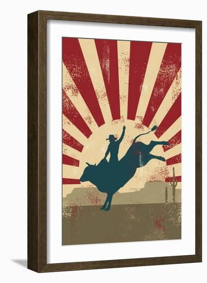 Grunge Rodeo Poster,Vector-Seita-Framed Art Print