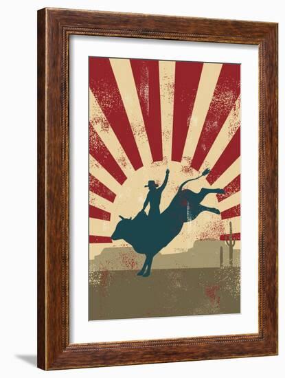 Grunge Rodeo Poster,Vector-Seita-Framed Art Print