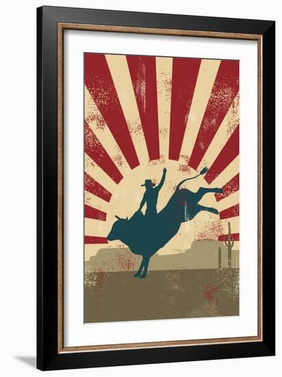 Grunge Rodeo Poster,Vector-Seita-Framed Art Print