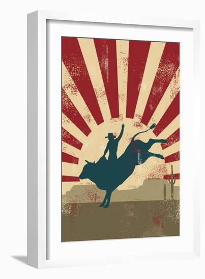 Grunge Rodeo Poster,Vector-Seita-Framed Art Print