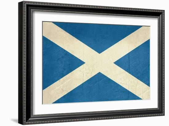 Grunge Scottish Flag Illustration, Isolated On White Background-Speedfighter-Framed Art Print