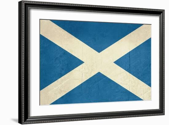 Grunge Scottish Flag Illustration, Isolated On White Background-Speedfighter-Framed Premium Giclee Print