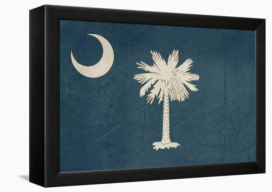 Grunge South Carolina State Flag Of America, Isolated On White Background-Speedfighter-Framed Stretched Canvas