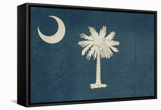Grunge South Carolina State Flag Of America, Isolated On White Background-Speedfighter-Framed Stretched Canvas