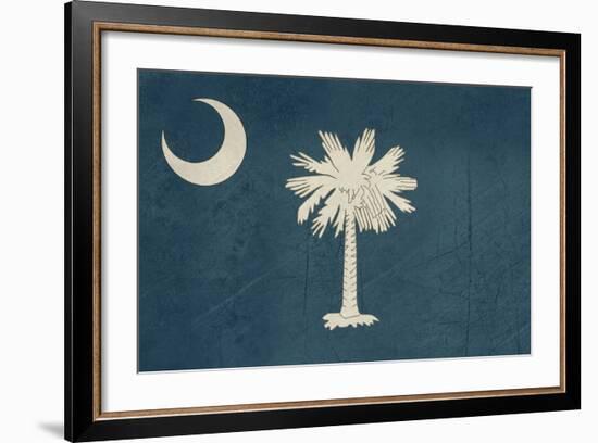 Grunge South Carolina State Flag Of America, Isolated On White Background-Speedfighter-Framed Premium Giclee Print