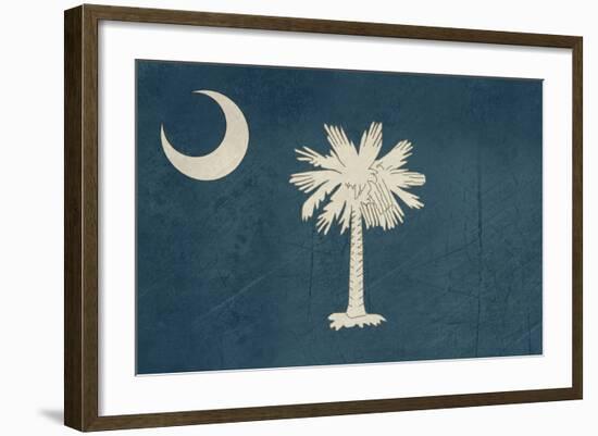 Grunge South Carolina State Flag Of America, Isolated On White Background-Speedfighter-Framed Premium Giclee Print