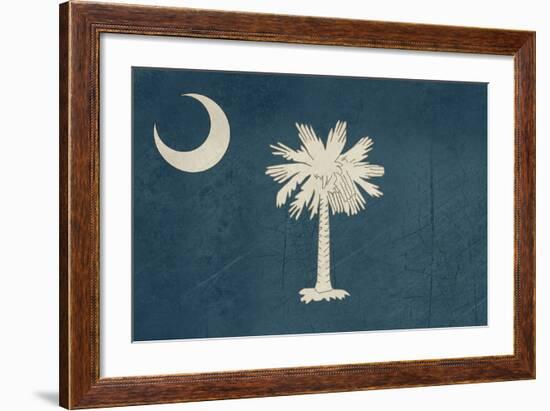 Grunge South Carolina State Flag Of America, Isolated On White Background-Speedfighter-Framed Premium Giclee Print