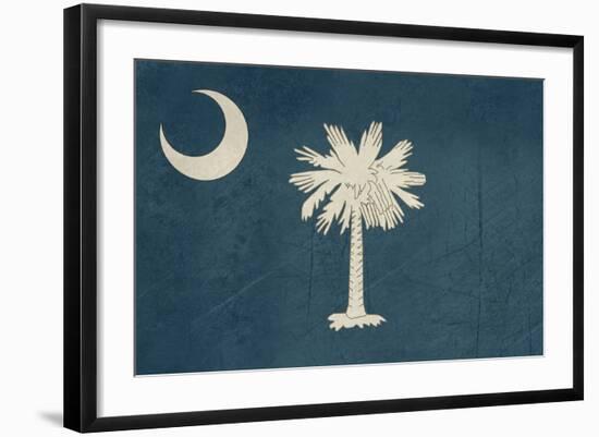 Grunge South Carolina State Flag Of America, Isolated On White Background-Speedfighter-Framed Art Print