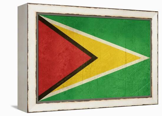 Grunge Sovereign State Flag Of Country Of Guyana In Official Colors-Speedfighter-Framed Stretched Canvas