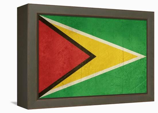 Grunge Sovereign State Flag Of Country Of Guyana In Official Colors-Speedfighter-Framed Stretched Canvas