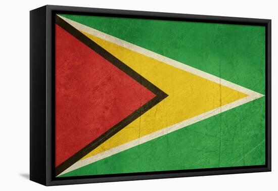 Grunge Sovereign State Flag Of Country Of Guyana In Official Colors-Speedfighter-Framed Stretched Canvas