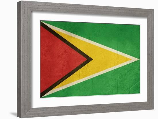 Grunge Sovereign State Flag Of Country Of Guyana In Official Colors-Speedfighter-Framed Art Print