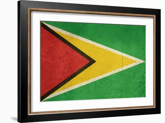 Grunge Sovereign State Flag Of Country Of Guyana In Official Colors-Speedfighter-Framed Art Print