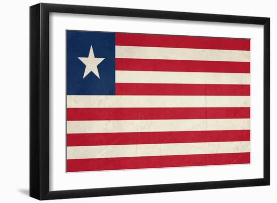 Grunge Sovereign State Flag Of Country Of Liberia In Official Colors-Speedfighter-Framed Art Print