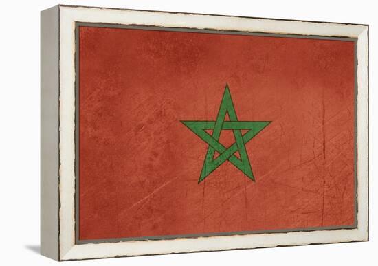 Grunge Sovereign State Flag Of Country Of Morocco In Official Colors-Speedfighter-Framed Stretched Canvas