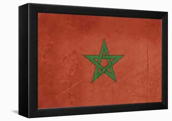 Grunge Sovereign State Flag Of Country Of Morocco In Official Colors-Speedfighter-Framed Stretched Canvas